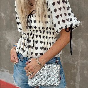 Heart Print Blouse